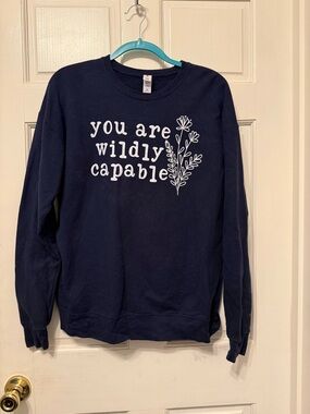 Navy "you are wildly capable" Graphic Sweatshirt